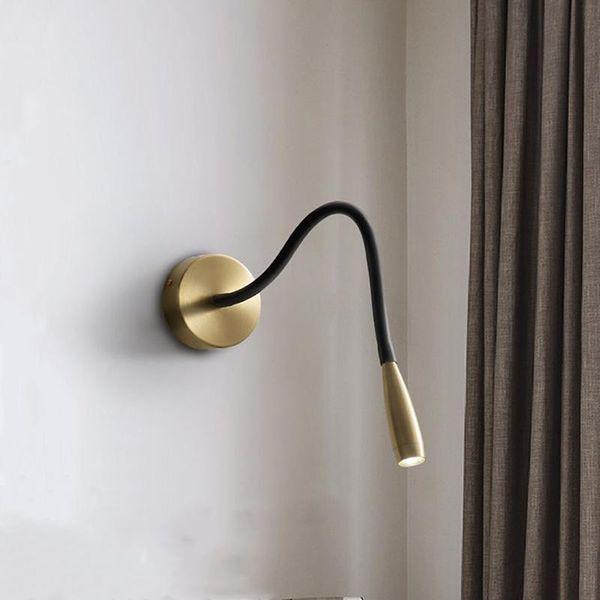 Applique moderne tout cuivre Led salon chambre décor chevet minimaliste ligne miroir lumière salle de bain luminaires
