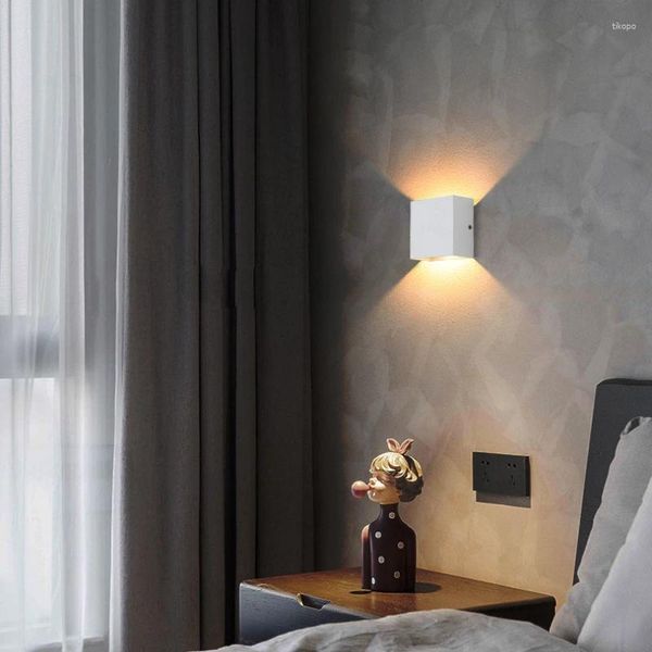 Lámpara de pared LED moderno de aluminio para iluminación diaria en la sala de estar del dormitorio escaleras de la entrada de la entrada diseño minimalista
