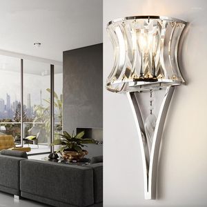 Lámpara de pared Arte moderno Led Decoración de cristal Luz de hierro Iluminación interior Apliques para dormitorio Baño MING