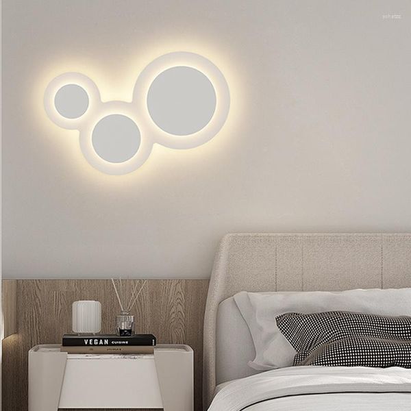 Applique murale moderne chambre cercles Led salon canapé côté Lustre Luminarias nordique Scones pour luminaire de chevet