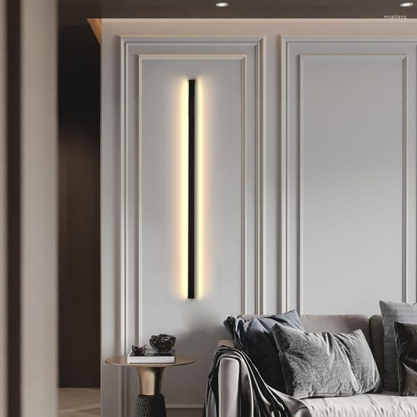 Applique murale chevet moderne pour chambre salon LED longue bande lumières nordique décoration de la maison miroir rétro-éclairage applique