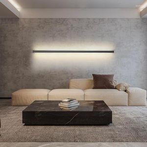 Wandlamp Moderne zwarte LED -lichten voor woonkamer slaapkamer appartement trap gangpand hoekschaal indoor verlichting ijzer aluminium lampen