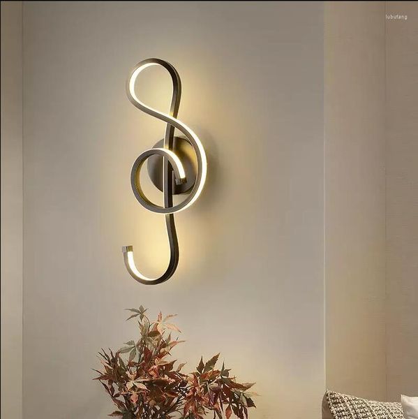 Lámpara de pared moderna, negro, blanco, decoración sencilla, accesorios de iluminación interior, aplique nórdico para pasillo interior, luces creativas para escaleras