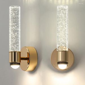 Lámpara de pared moderna de cristal de burbujas LED aplique de aluminio sala de estar dormitorio baño pasillo iluminación interior decoración del hogar