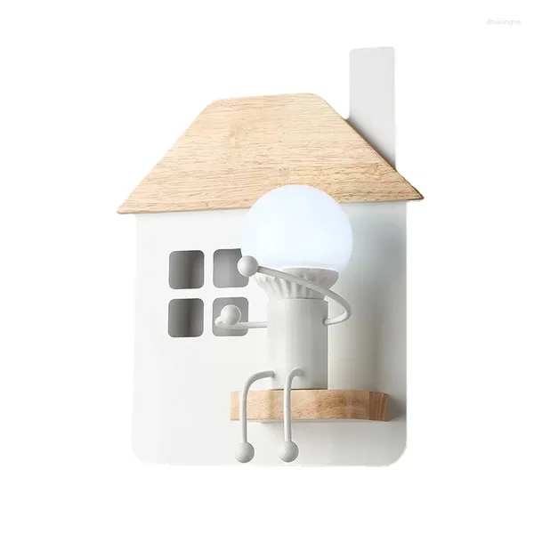 Applique murale moderne pour enfants, salon, chevet, dessin animé, petite maison, robot nordique, chambre à coucher, bureau, décoration intérieure, lumière LED