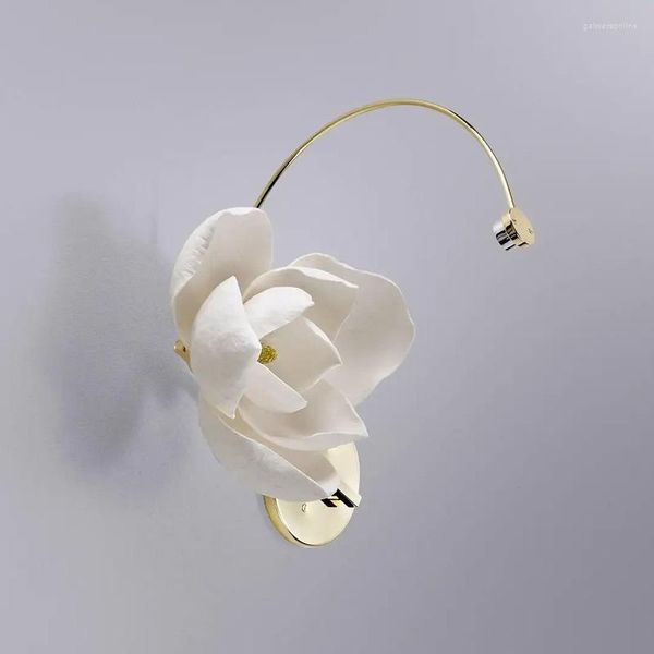 Lampe murale couloir chinois moderne Céramique Lotus Art décoratif American Family Living Room Bedroom Bedside