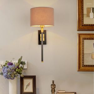 Muurlamp moderne stoffen lampenkaplampen ontwerper el slaapkamer salon gangpad Chinese SCONCE E27 BULB 110-240V