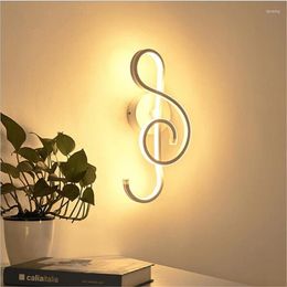 Muurlamp moderne creatieve muzieknotitie acryl aluminium led voor woonkamer slaapkamer gangpad voor veranda lichte h 37cm 2216