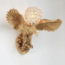 Applique moderne créative résine aigle nordique salon LED lumières la propagation de ses ailes décor luminaire E27