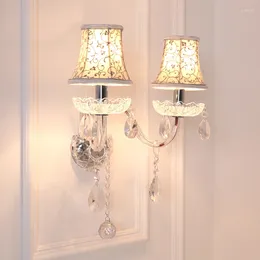 Applique moderne cristal chambre lampe de chevet E14 douille décoration de la maison applique porche abat-jour luminaire intérieur