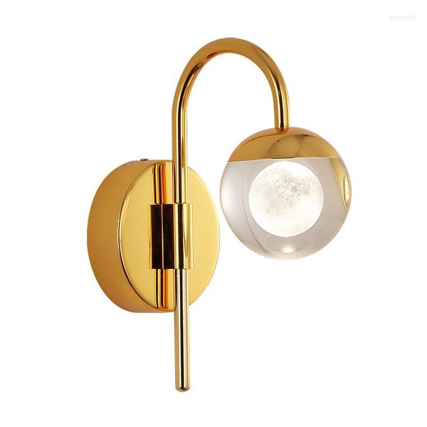 Applique murale moderne cristal lumière pour chambre Led luxe or intérieur salle de bain salon à côté luminaire décoratif