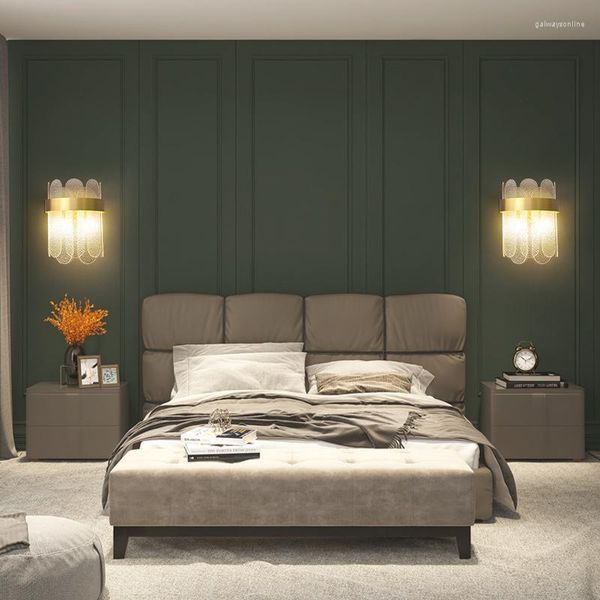Lámpara de pared Modern Crystal Long Sconces Espejo para dormitorio Artículos decorativos Home Bed Head Antler Sconce