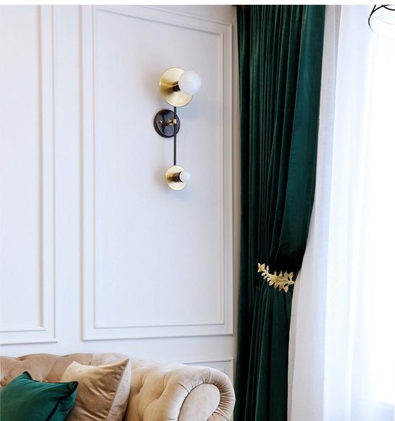 Lámpara de pared, artículos decorativos nórdicos de cristal modernos para el hogar, aplique de luminaria, brazo oscilante turco, luz Led de montaje