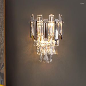 Applique murale moderne cristal nordique minimaliste luxueux matériel créatif salon lumière appropriée décoration chambre éclairage