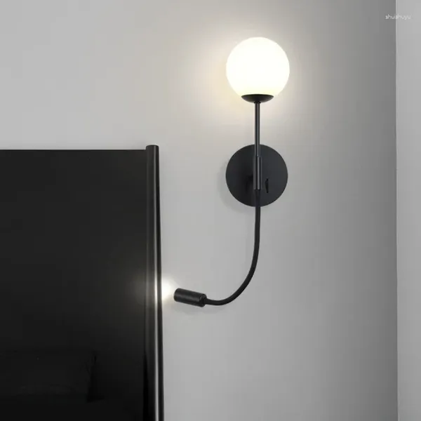 Lampe murale Designer moderne LED Silicone tuyau de tuyau pour la chambre à coucher de chambre à coucher Appareil de décoration intérieure miroir de salle de bain réglable Luminaria
