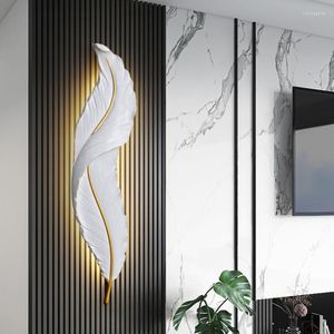 Muurlamp moderne veren hars minimalistische woonkamer achtergrond slaapkamer bedkamer decoratief luxe