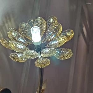Lámpara de pared Moderna G4 LED Lámparas de cristal Comedor Escalera Flor decorativa Dormitorio de lujo Aplique