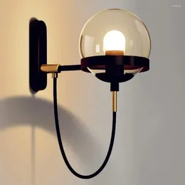 Wandlamp moderne glazen bol voor woonkamer slaapkamer zolder Scandinavisch nachtkastje licht industriële badkamerarmaturen spiegel