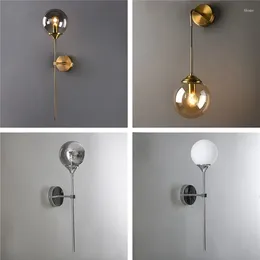 Wandlamp Moderne Glazen Bollampen Nordic Creatieve Gouden Chroom Verlichtingsarmaturen E14/E27 Woonkamer Keuken Decoratie Verlichting