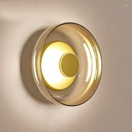 Lámpara de pared de vidrio moderno LED luz interior aplique de arte para el baño dormitorio al lado del pasillo iluminación decorativa WA074