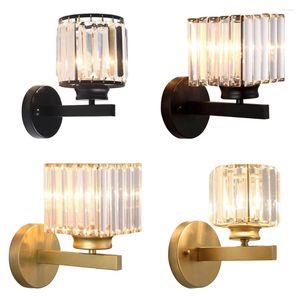 Lampe murale or moderne les lumières cristallines noires au chevet pour chambre salon décor à la maison