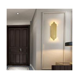 Wandlamp Moderne goud LED Noordse spiegel verlichtingsarmaturen Glazen sconce voor woonkamer Slaapkamer Huis Loft Industrial Decor E27 Drop Deli Dhgou