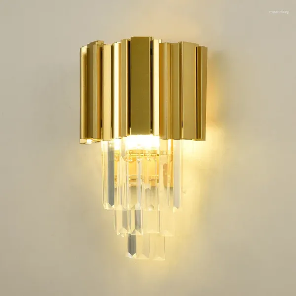 Lampe murale en verre doré moderne maison chambre de lit de chevet salon couloir escalier de salle de bain LED Art déco luminaires