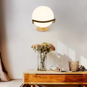 Wandlamp Modern interieur Decoratie Verlichtingsarmatuur Woonkamer Slaapkamer Scandinavisch Vintage Loft Glas Ijzer Houten Maan LED