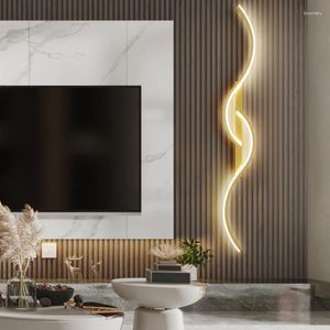 Applique murale moderne intérieur LED aluminium matériel chambre salon noir or éclairage décoratif lumière de fond