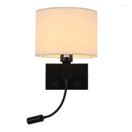 Wandlamp Moderne Indoor LED Doek Kunst Lampenkap Home Decor Creatieve Slaapkamer Nachtkastje Villa El Sconces Hoofdeinden Lichtpunt