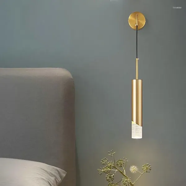 Lámpara de pared Lámparas modernas Lámparas nórdicas colgantes doradas Iluminación creativa Sala de estar Dormitorio Mesita de noche El Café Tienda de ropa Luz LED