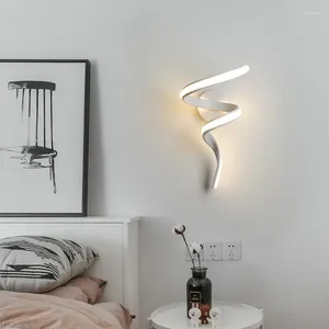 Wandlamp Modern LED Aluminium Lijn Spiraal Licht voor Woonkamer Bedroom Bedroom Studie Trap Trap Balkon Huisdecoratie