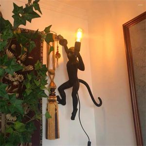 Wandlamp Modern Led Art Monkey Light Resin Noords voor Living Parlor Studie Room Corridor SCONCES Lichten Home Interieur Decor Lichten