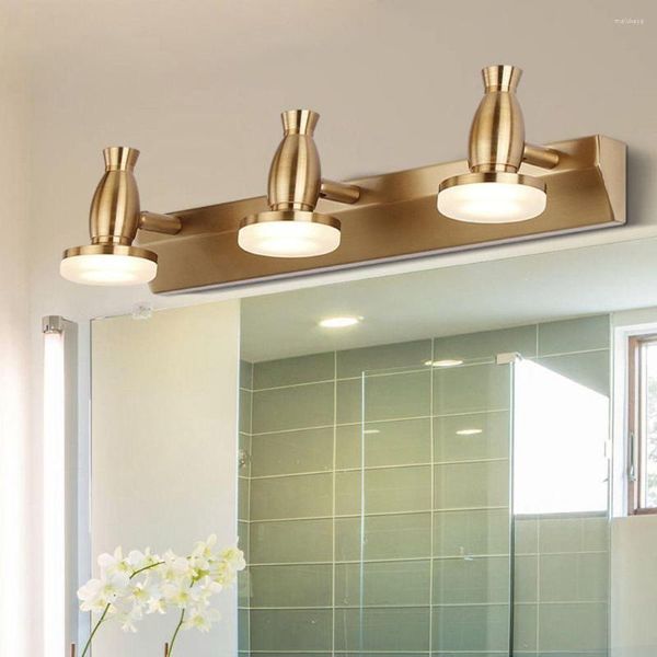 Applique murale moderne LED salle de bain miroir avant corps doré appliques salle de bain panneau acrylique luminaires