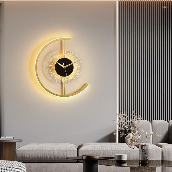 Applique murale moderne horloge LED Design créatif applique réelle pour la maison salon chambre café El lampes décoratives