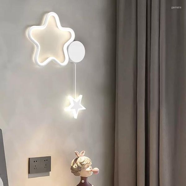 Lámpara de pared LED moderna Nube Estrella Luna Blanco y negro Decoración Apliques para habitación de niños Estudio Dormitorio Sala de estar Accesorios de interior