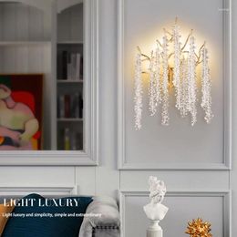 Applique murale moderne LED lumières en cristal esthétique salle de jeu bébé Lustre décoration Pared appareil ménager