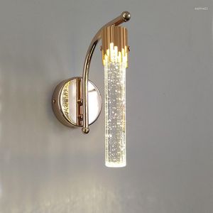 Applique murale LED moderne en cristal, éclairage de fond pour salon, chambre à coucher, chevet, escalier, allée, éclairage intérieur