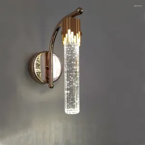 Wandlamp Moderne LED Kristal Eenvoudige Woonkamer Achtergrond Nordic Licht Luxe Slaapkamer Nachtkastje Trap 2 Kleur
