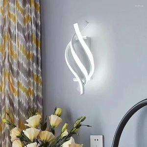 Lampe murale LED moderne Design incurvé spirale pour la chambre de chambre à coucher décor de la maison