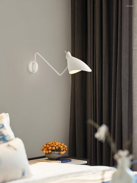 Lámpara de pared Decoración LED moderna Lucinamiento de cristal Azulador de brazo oscilante Lámpara Lampen Rala coreana Baño retro
