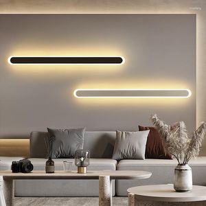 Wandlamp Modern LED Binnen Achtergrond Decoratief licht voor slaapkamergang naast Noordse acryl lange leding 60 80 120cm