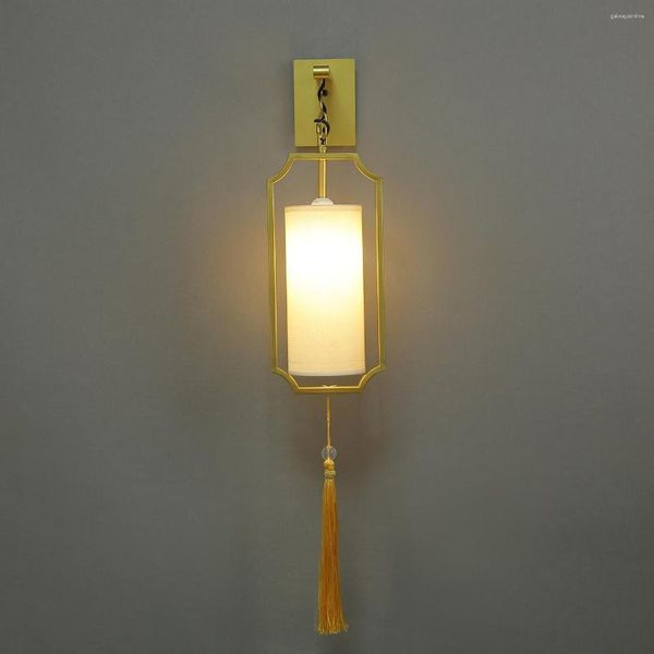 Lámpara de pared, lámparas Led modernas, luces de Color cobre chino, diseñador minimalista, modelo de habitación, candelabro clásico, decoración de El salón