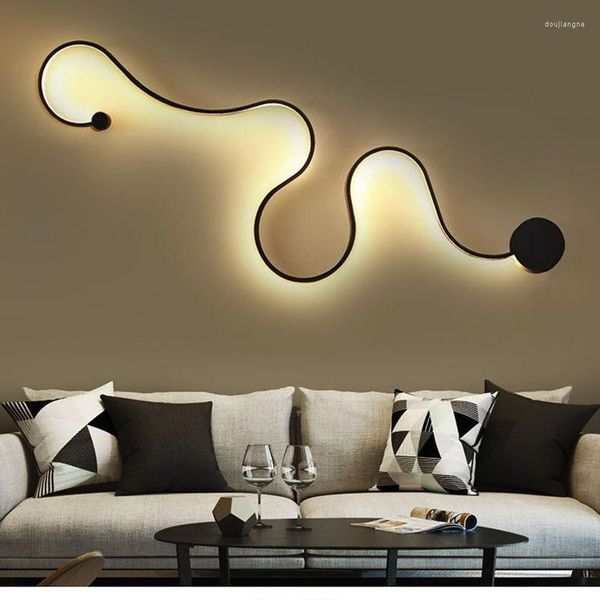 Applique murale moderne lampes à LED pour chambre salon balcon décor à la maison plafonnier blanc/noir Luminaria fer corps appliques