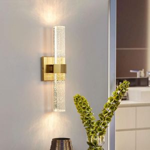 Wandlamp Moderne LED -lampen voor woonkamer Slaapkamer Goud/Chrome Lights Crystal Bubble Shade Home Decor binnenverlichting Freewall