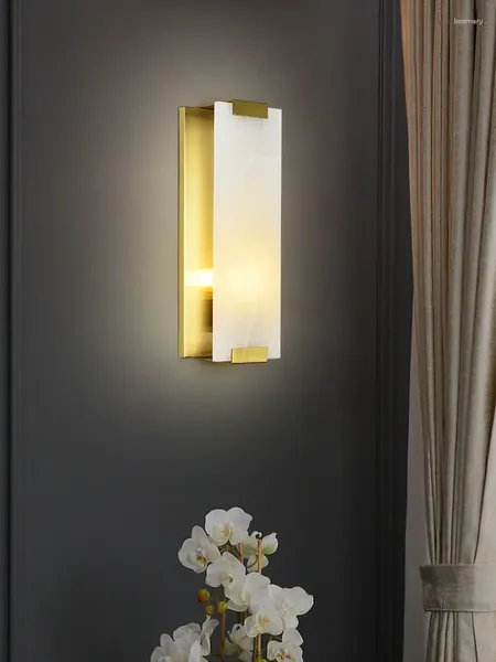 Lámpara de pared Moderna LED Linterna Sconces Vidrio Cama inteligente Dormitorio Decoración de la habitación Accesorios de baño negros