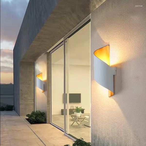 Lámpara de pared LED moderna Ligh Corredor Pasillo Diseño Mesita de noche Interior Exterior Iluminación Apliques Blanco Negro Marco Luz impermeable