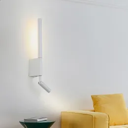 Wandlamp Modern LED-licht Achtergrondverlichting 360 ° Rotatie Verstelbare lampen El Slaapkamer Nachtkastje Studeerkamer Schans met schakelaar