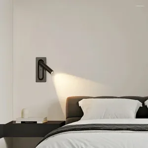 Lámpara de pared, luz Led moderna, foco empotrado, iluminación para sala de estar, dormitorio, mesita de noche, ángulo ajustable, pasillo