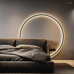 Applique murale LED moderne lumières simples cercle fond décoration lampes pour salon chambre chevet allée couloir éclairage intérieur